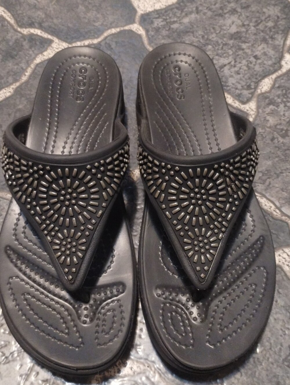 CROCS Boca Bing Flip Wedge Sandals Size 8